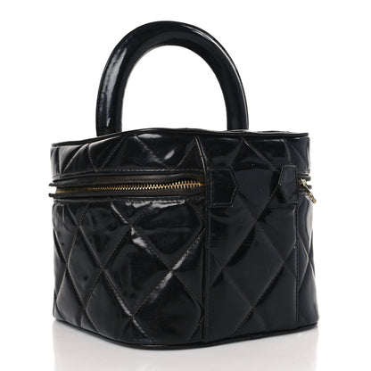 Chanel Patent Quilted Vanity Cosmetic Case Black 2 of 14