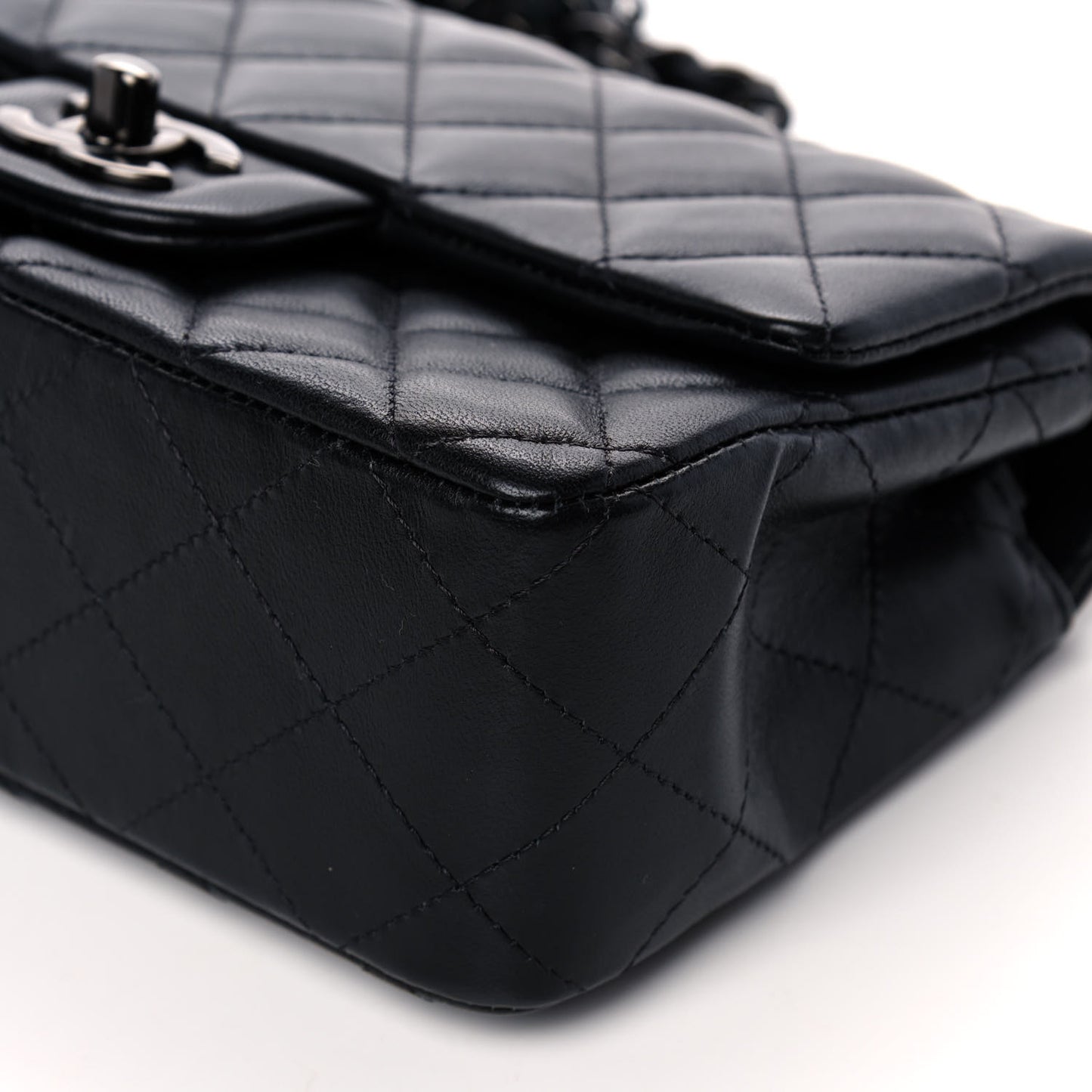 Lambskin Quilted Mini Rectangular Flap So Black