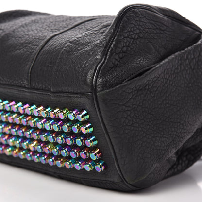Alexander Wang Pebbled Lambskin Rocco Matte Black Iridescent Hardware 7 of 8
