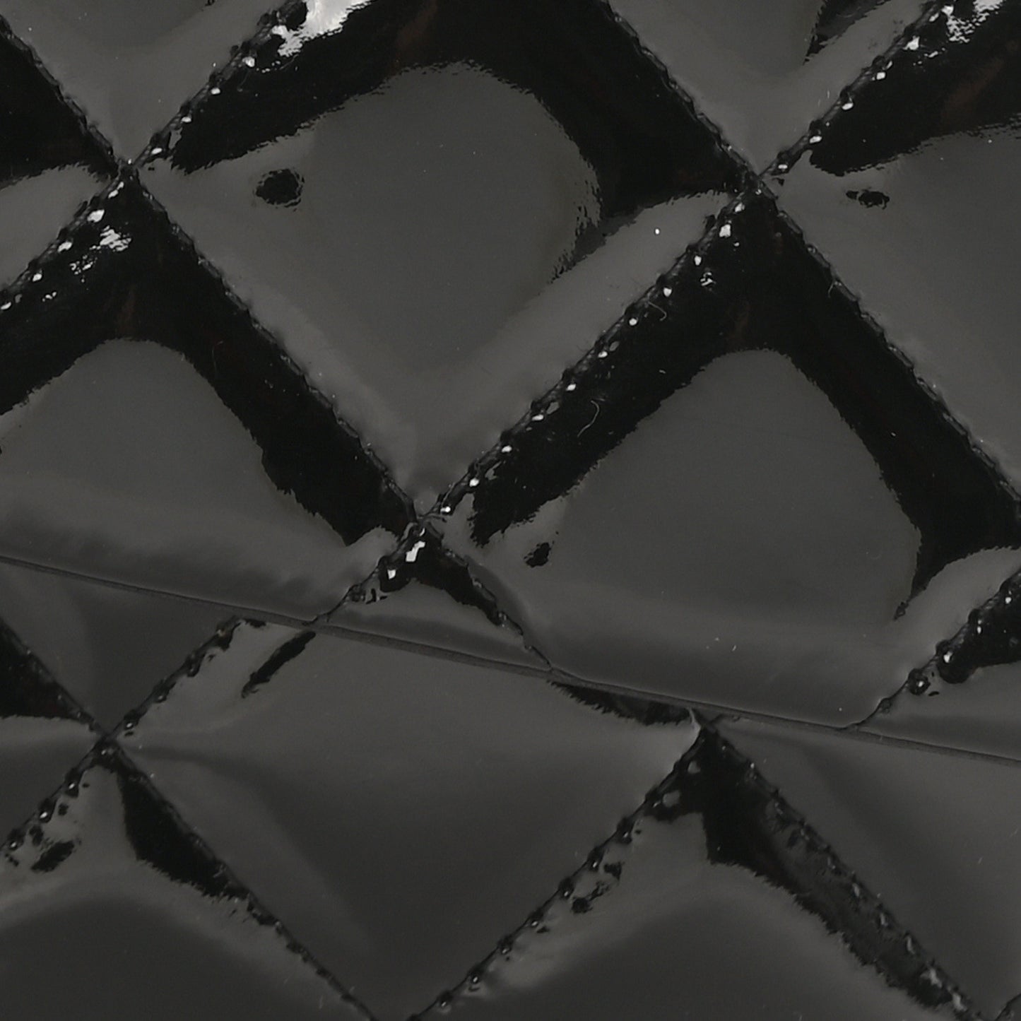 Patent Quilted Jumbo Double Flap Black