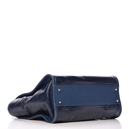 Chanel Glazed Calfskin Small Deauville Tote Blue 4 of 26