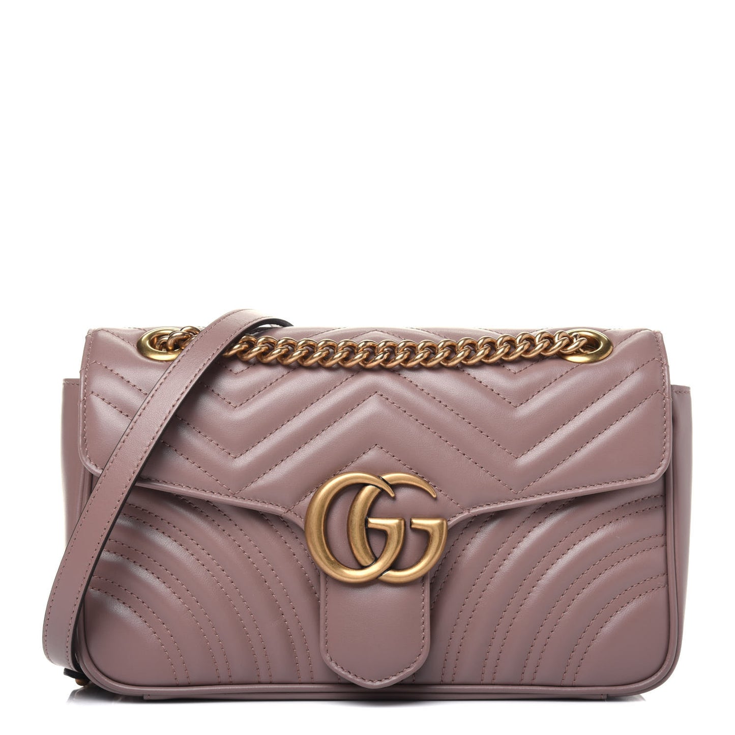 Calfskin Matelasse Small GG Marmont Shoulder Bag Porcelain Rose