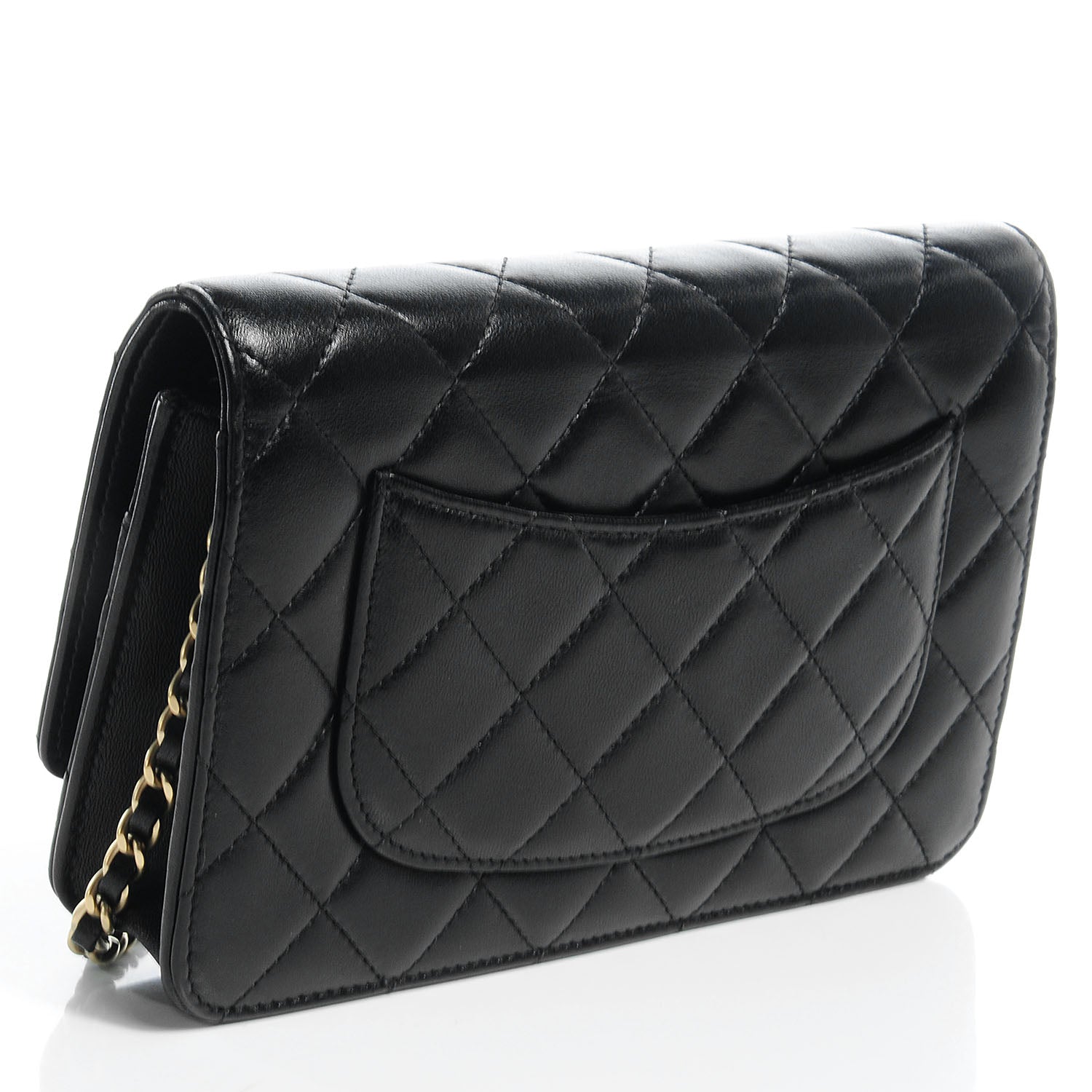 Chanel Lambskin Quilted Wallet On Chain WOC Black 3 of 8