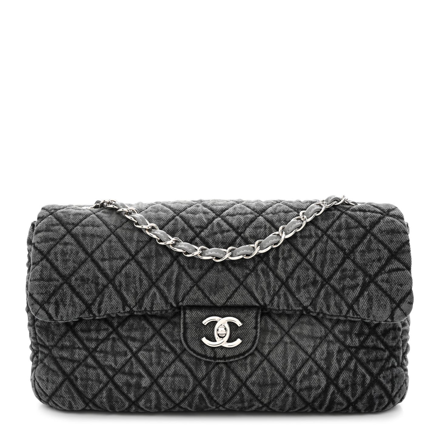 Denim Quilted Denimpression Flap Grey Black