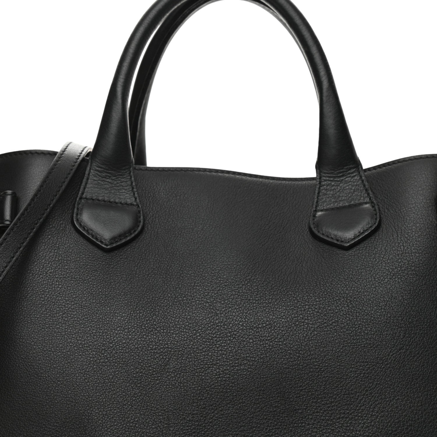 Burberry Derby Calfskin House Check Medium Banner Tote Black 7 of 10