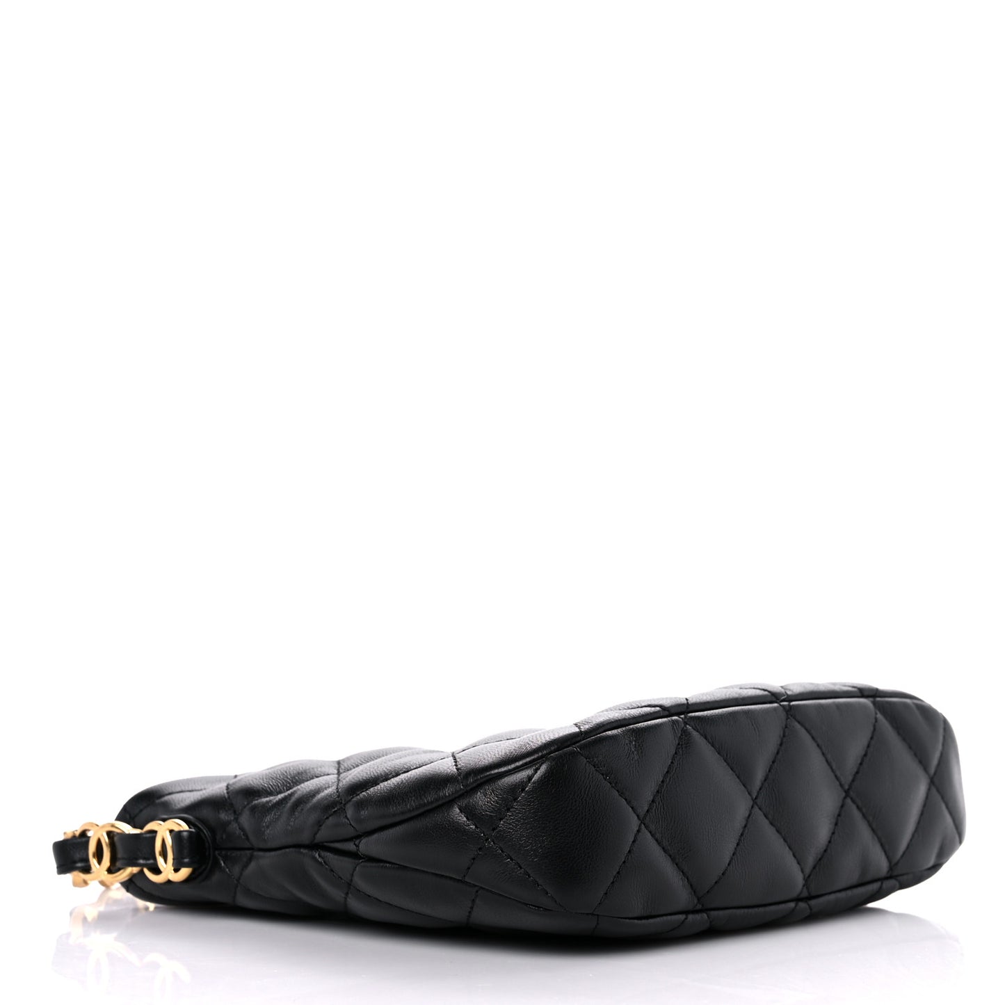 Lambskin Quilted Hobo Black