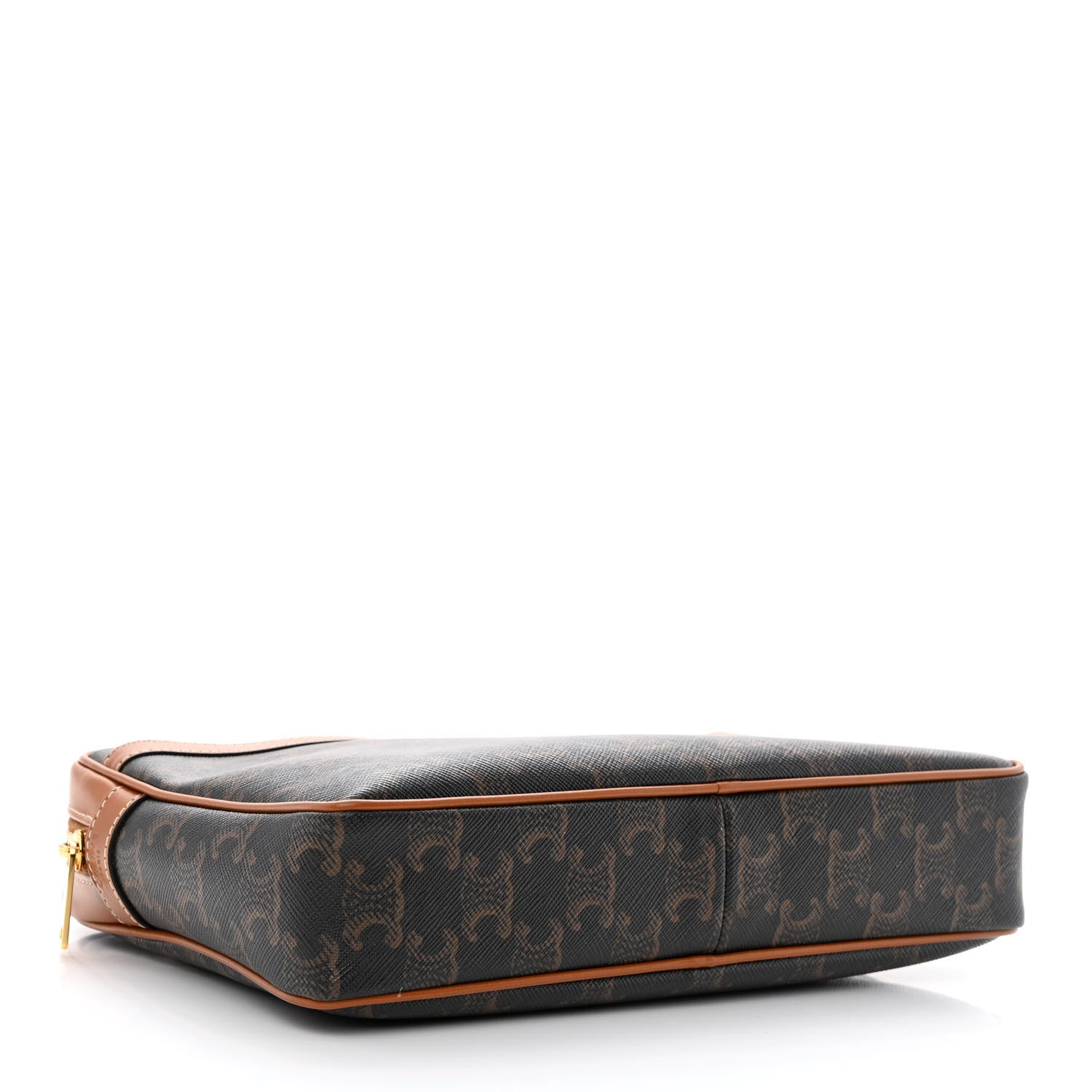 Celine Triomphe Canvas Calfskin Medium Patapans Tan 4 of 10