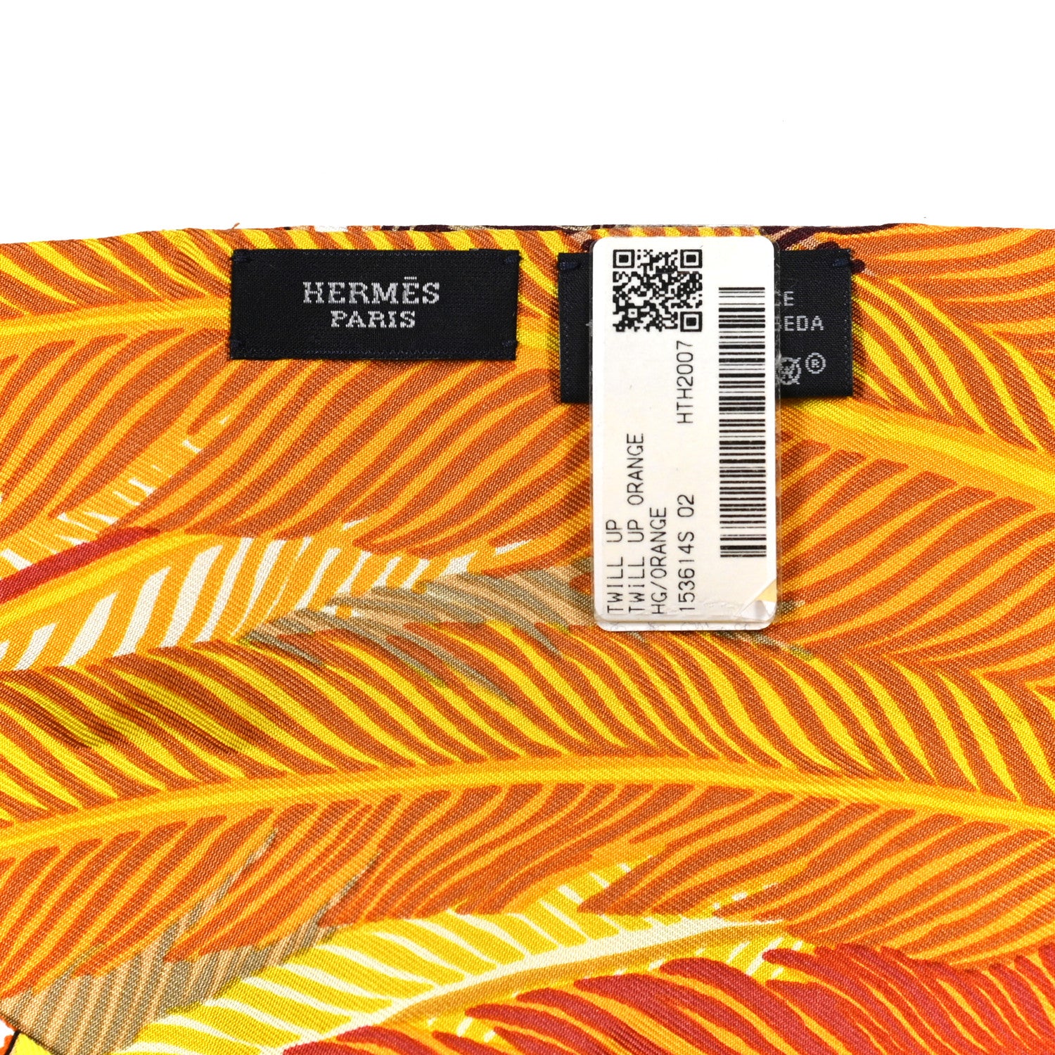 Hermes Silk Twill-Up Orange 2 of 4
