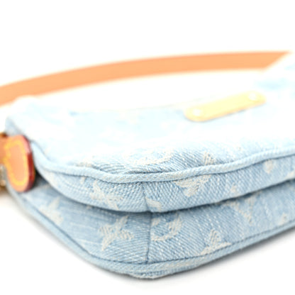 Louis Vuitton Monogram Denim Liv Pochette Sky Blue 9 of 10