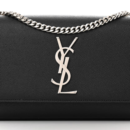 Saint Laurent Grain De Poudre Small Monogram Kate Satchel Black 8 of 11
