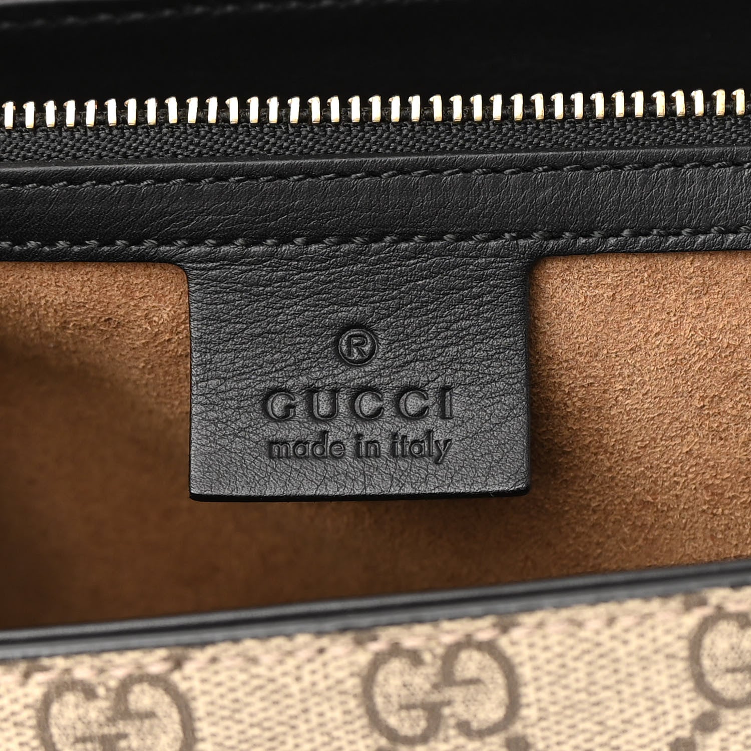 Gucci GG Supreme Monogram Calfskin Medium Padlock Top Handle Bag Beige Black Cuir 6 of 17