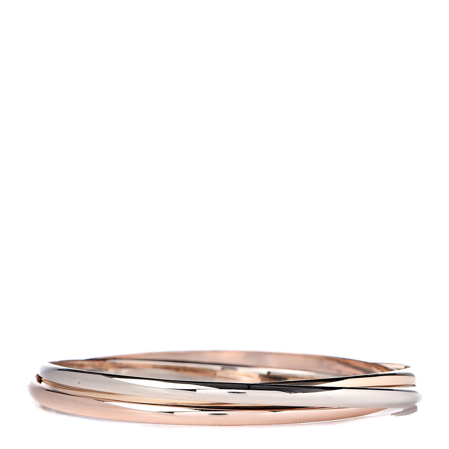 Cartier 18K Pink Yellow White Gold Trinity Bangle 3 of 4