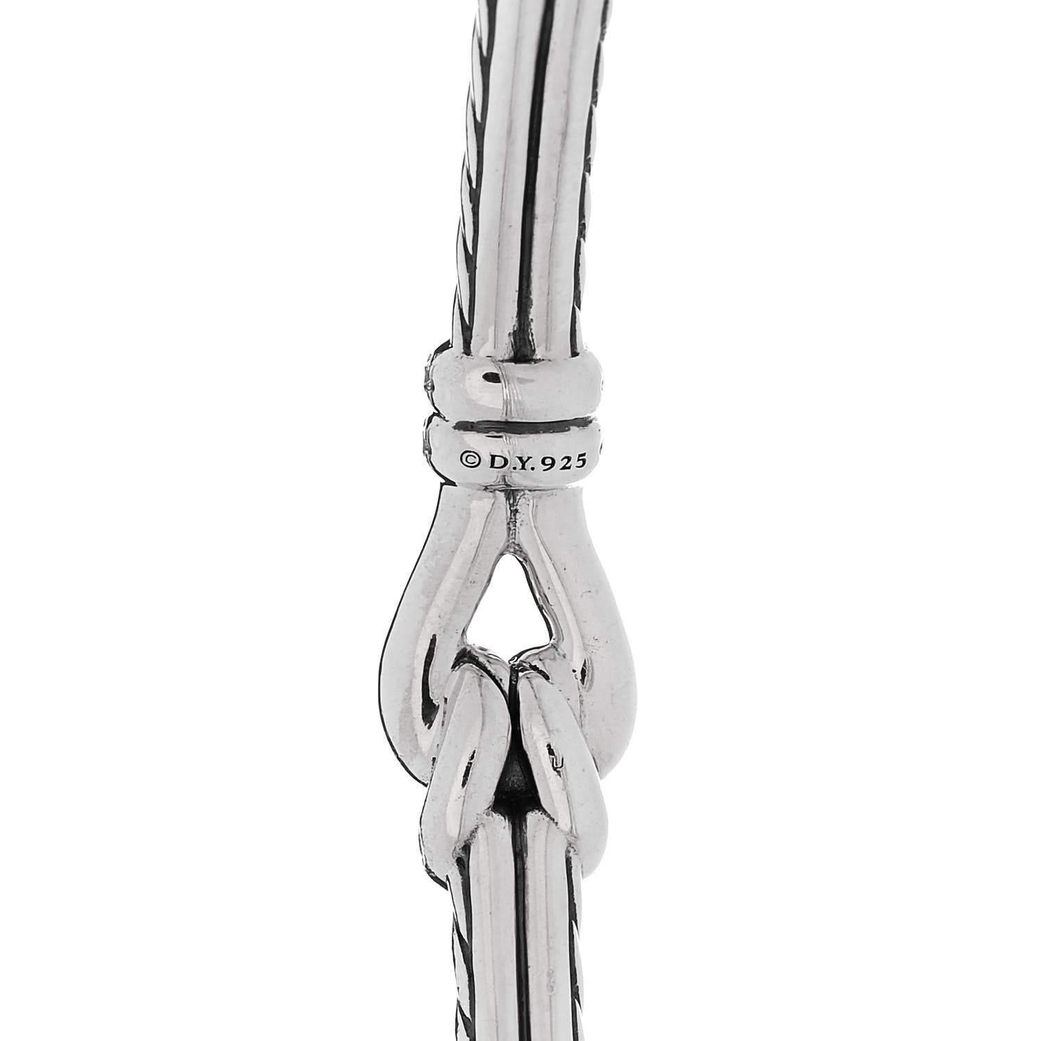 David Yurman Sterling Silver Diamond 5.5mm Thoroughbred Loop Bracelet 3 of 3