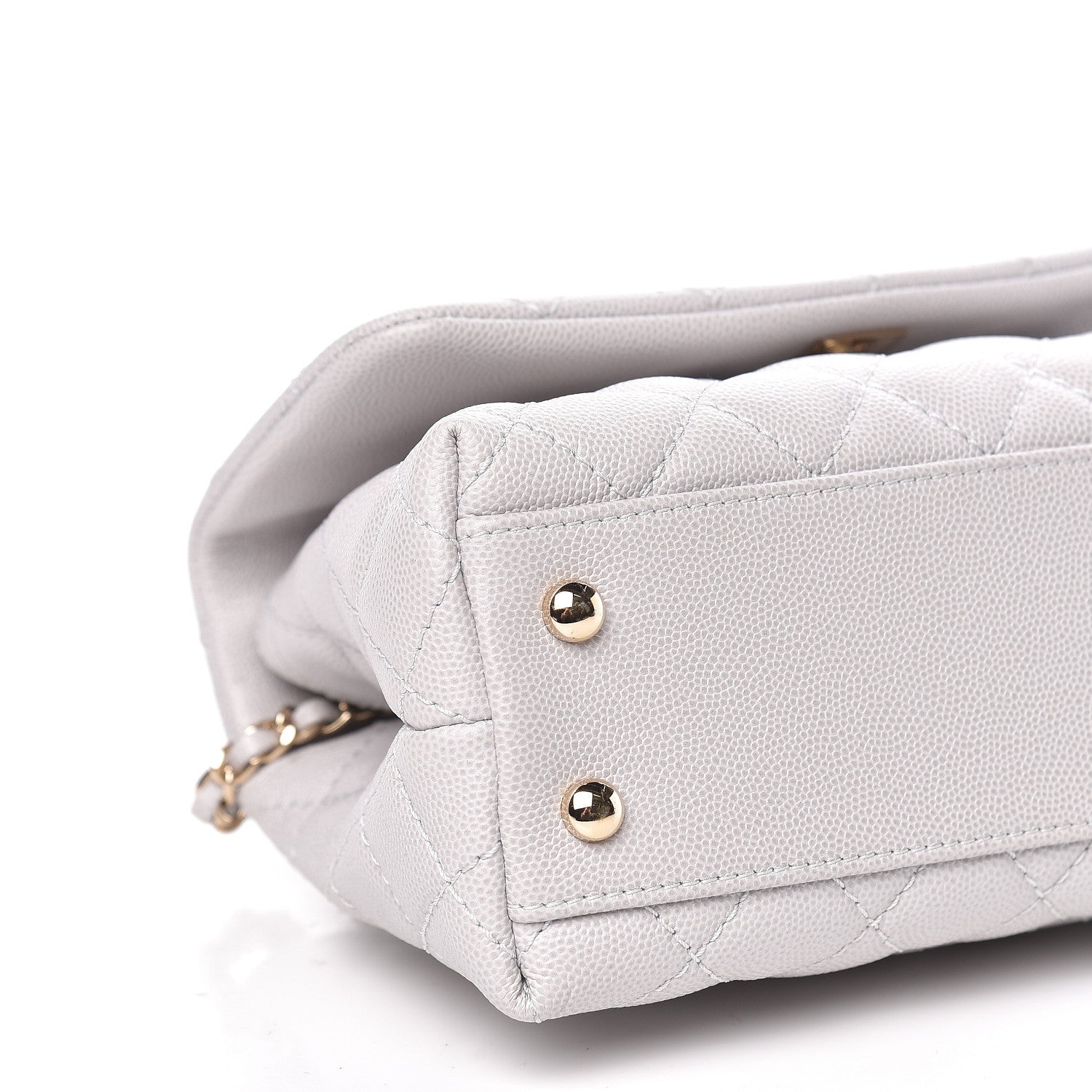 Chanel Caviar Quilted Mini Coco Handle Flap Light Grey 10 of 12