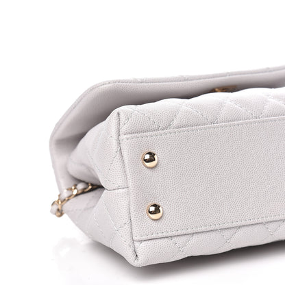 Chanel Caviar Quilted Mini Coco Handle Flap Light Grey 10 of 12