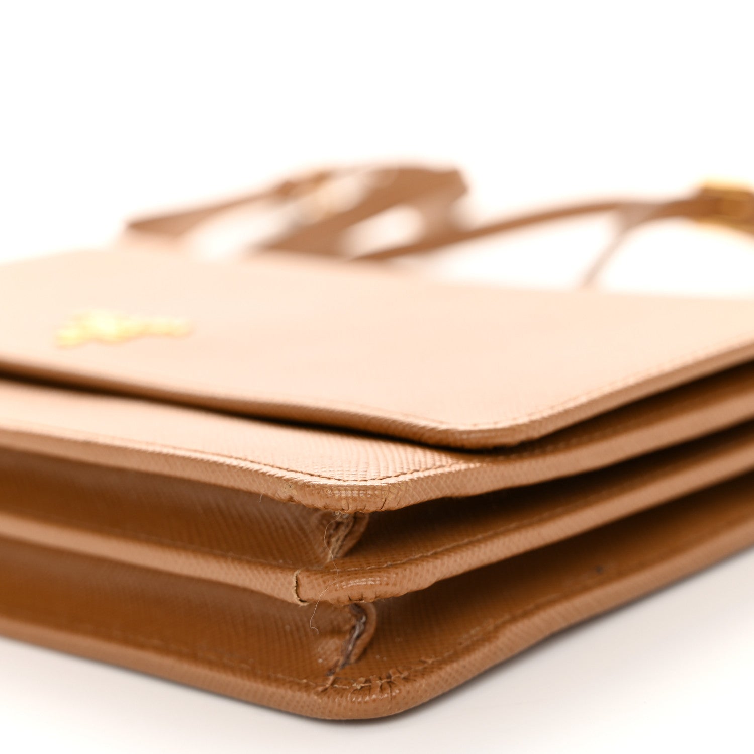 Prada Saffiano Metal Flap Wallet With Strap Caramel 9 of 9