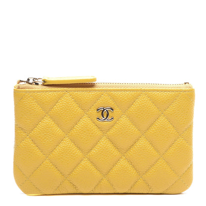 Chanel Caviar Quilted Small Cosmetic Case Yellow 1 of 9