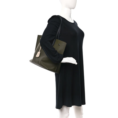 Louis Vuitton Calfskin Lockme Go Tote Green Toffee 2 of 8