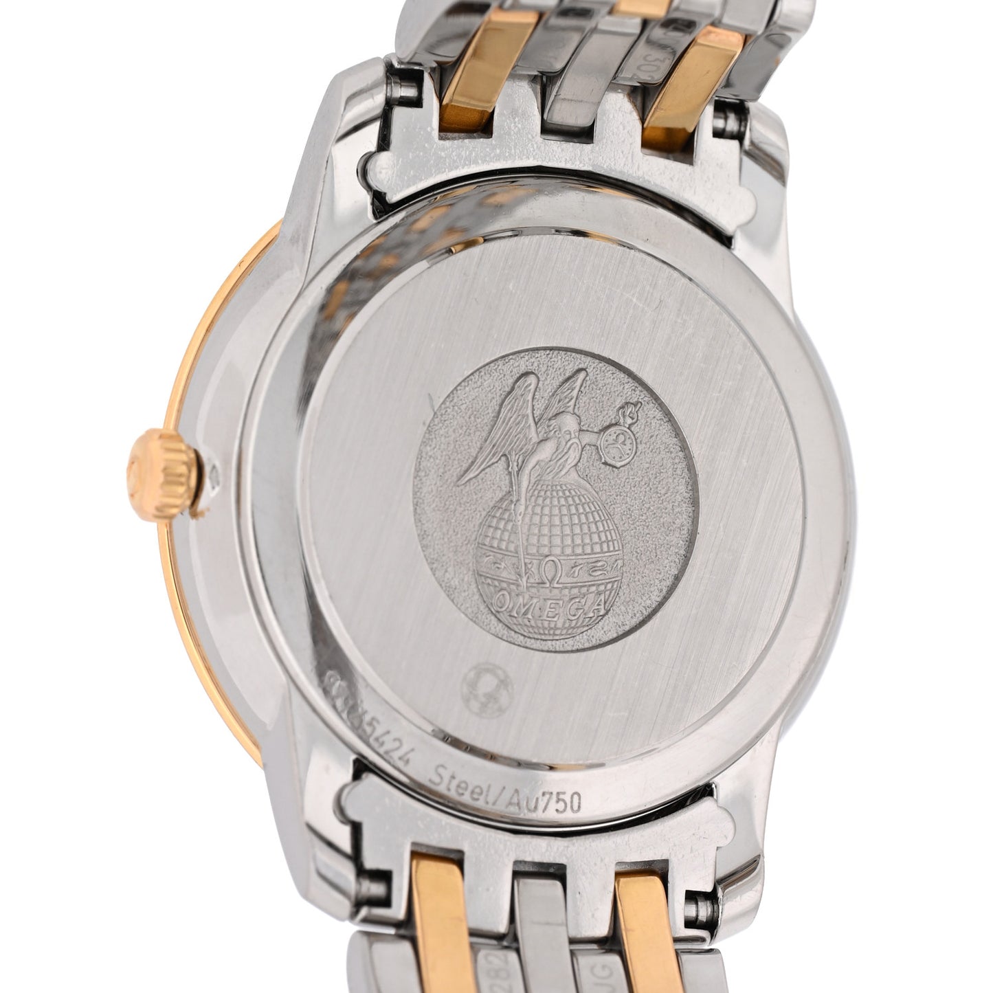 Stainless Steel 18K Yellow Gold 27mm De Ville Prestige Quartz Watch Blue 424.20.27.60.53.001