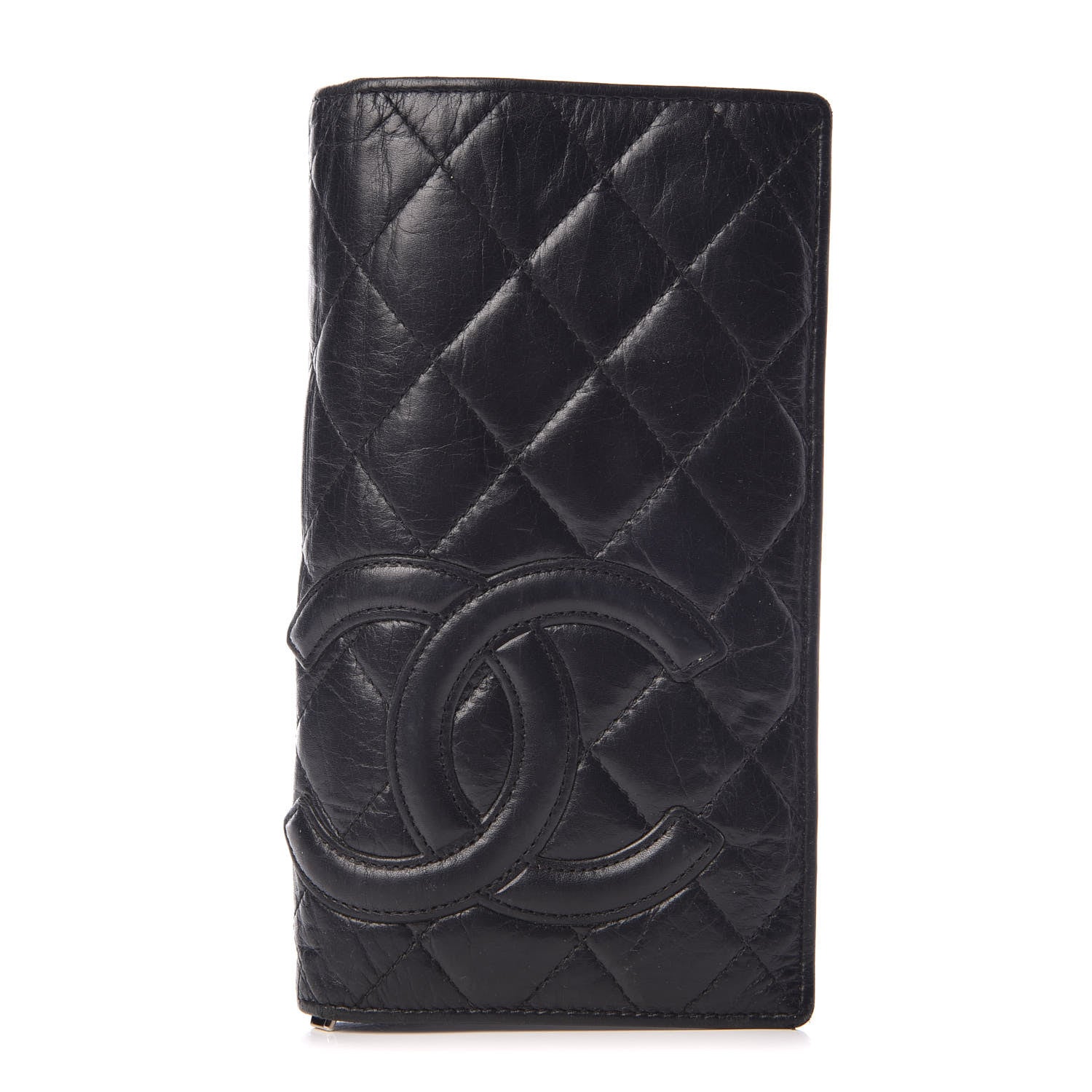 Chanel Aged Calfskin Quilted Cambon Yen Wallet Black 1 of 15