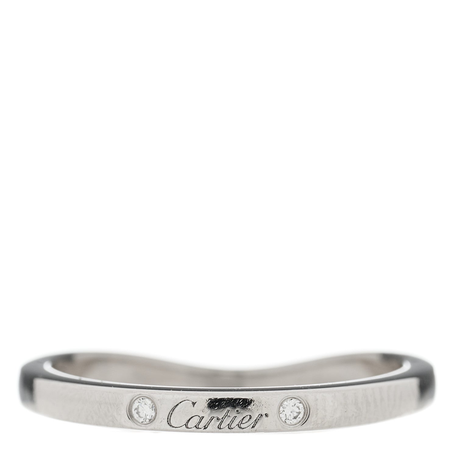 Cartier Platinum 3 Diamond Ballerine Wedding Band Ring 50 5.25 3 of 5
