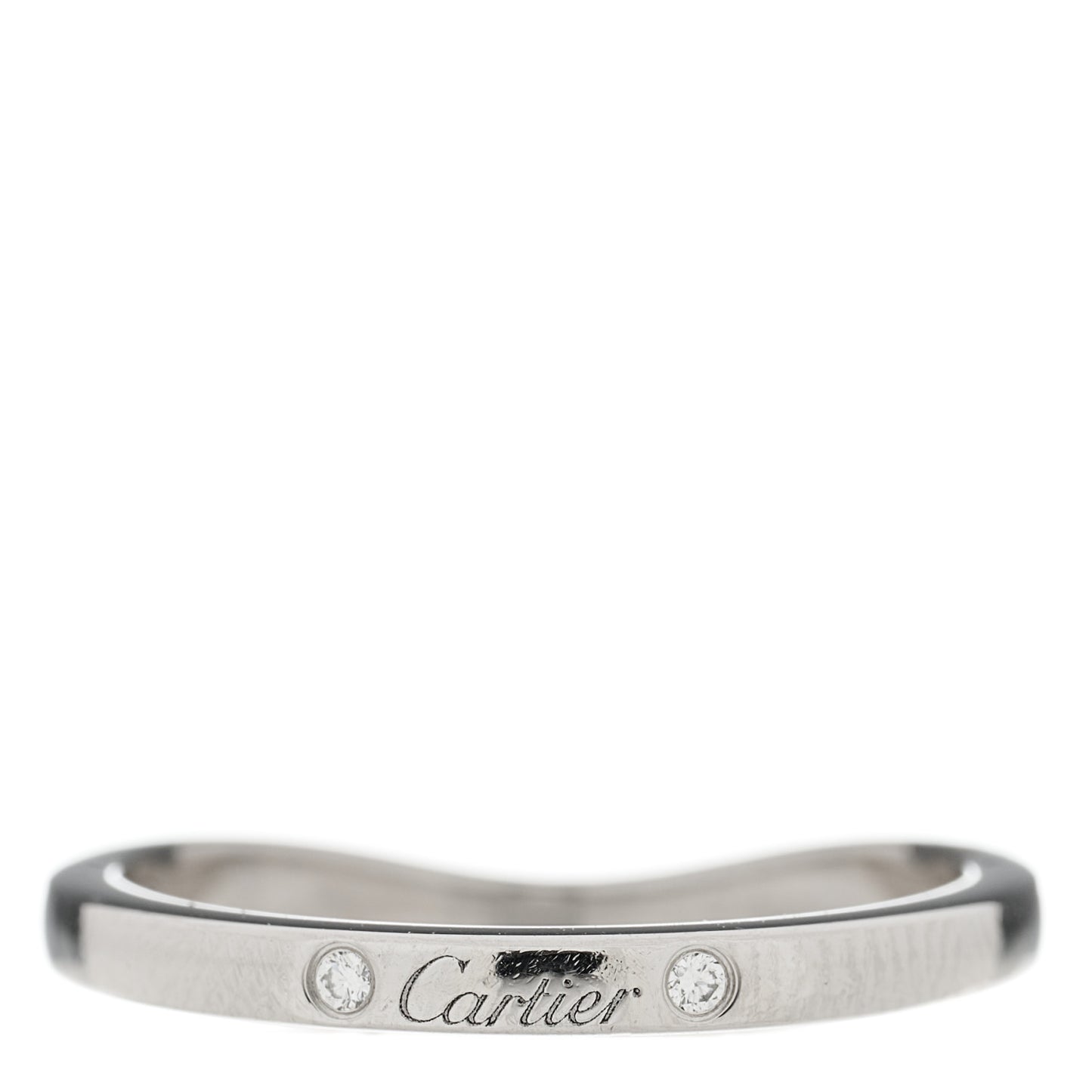 Platinum 3 Diamond Ballerine Wedding Band Ring 50 5.25