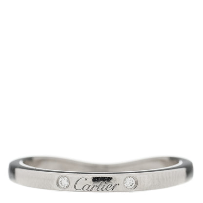 Cartier Platinum 3 Diamond Ballerine Wedding Band Ring 50 5.25 3 of 5