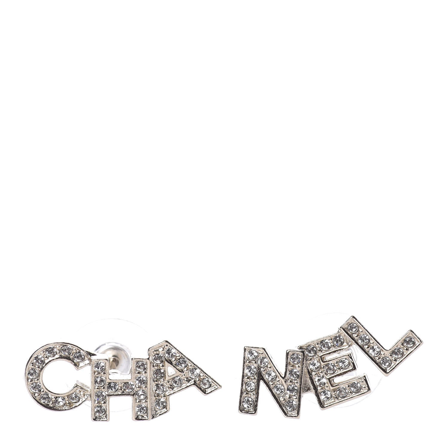 Chanel Crystal Pearl Signature Stud Earrings Gold 1 of 5