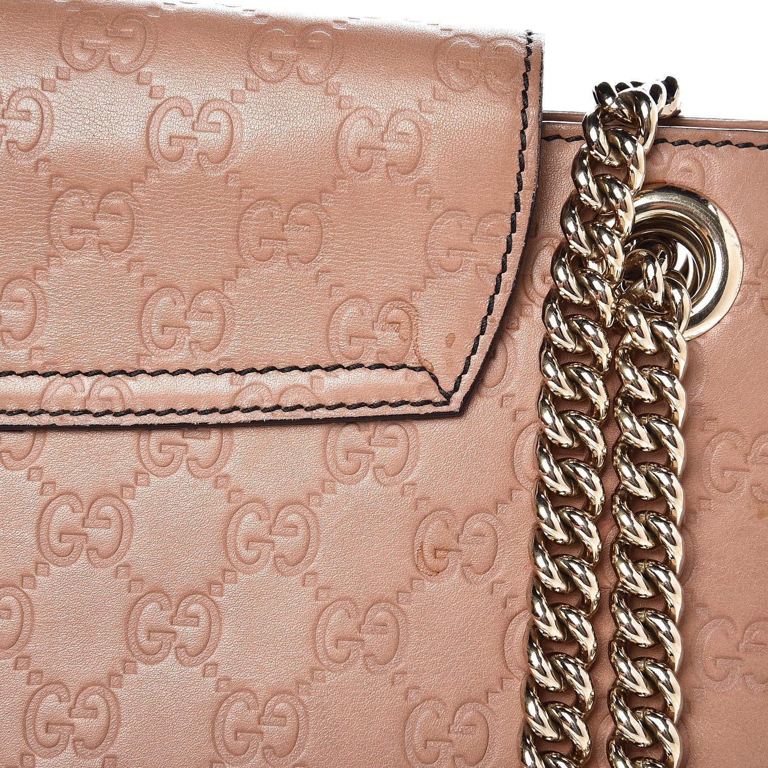 Gucci Guccissima Large Emily Chain Shoulder Bag Camelia 14 of 15