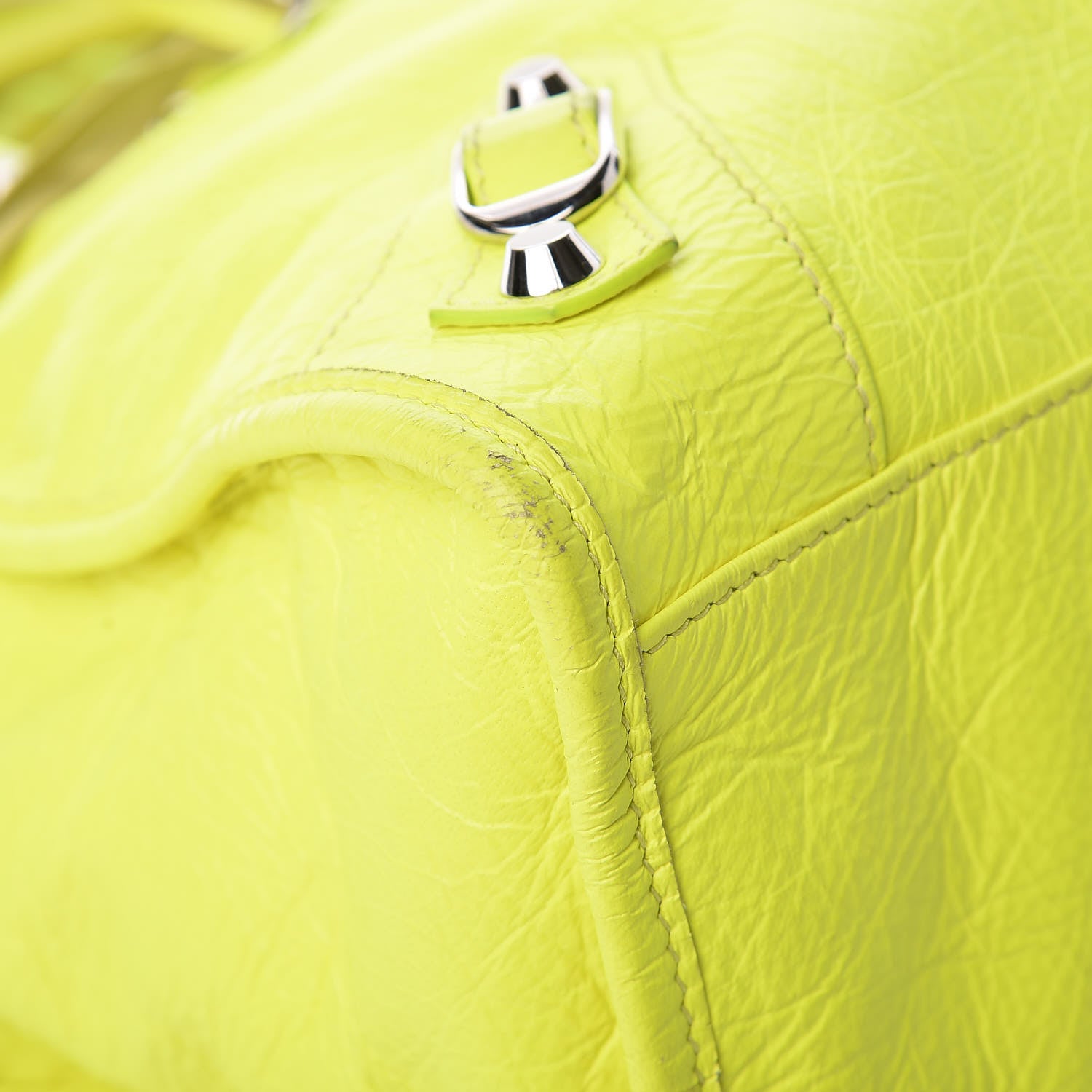 Balenciaga Agneau Classic Silver Hardware City Jaune Fluo 9 of 18