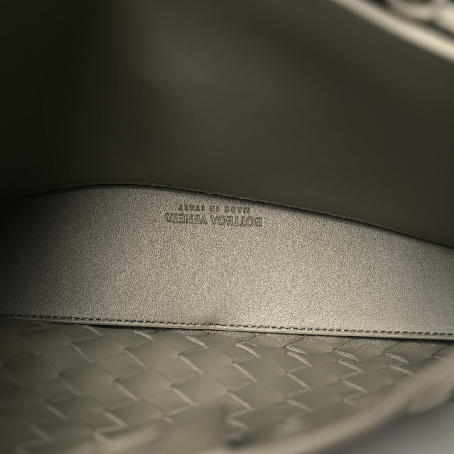 Nappa Intrecciato Medium Andiamo Shoulder Bag Travertine