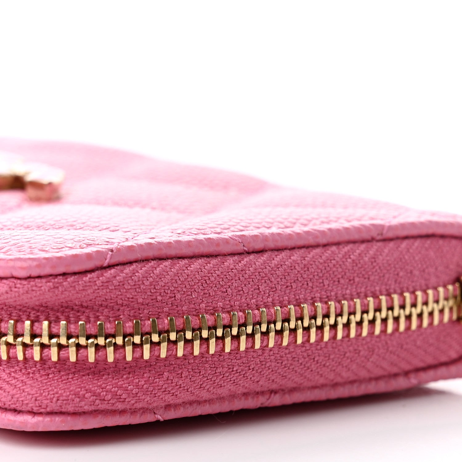 Chanel Caviar Quilted Enamel CC Zip Around Coin Purse Pink 10 of 11