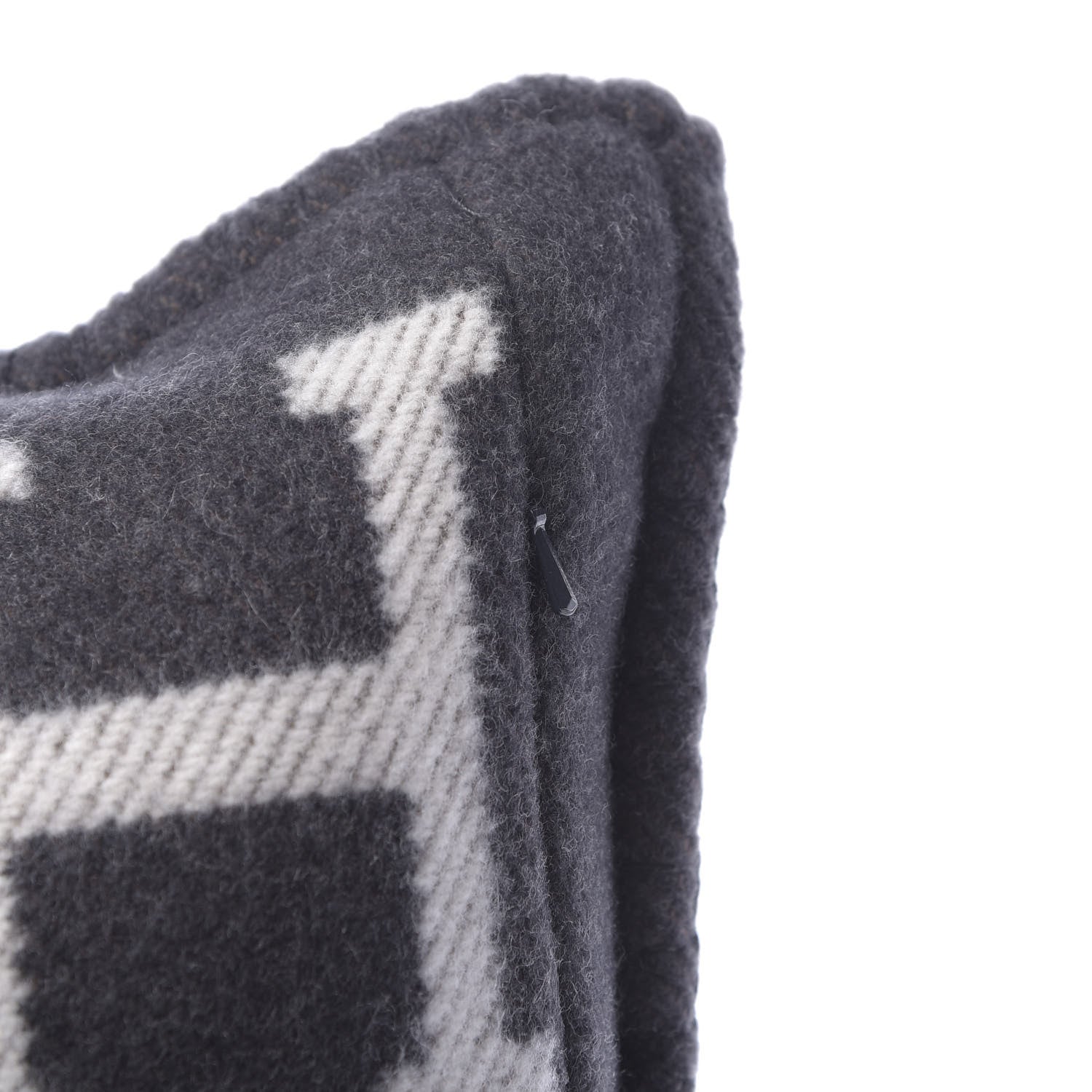 Hermes Wool Cashmere Avalon Pillow PM Ecru Gris Fonce 4 of 5