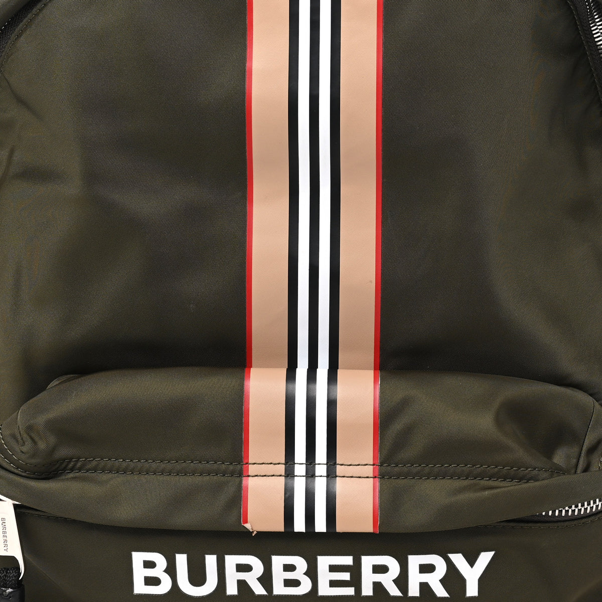 Canvas Vintage Check Stripe Jett Backpack Dark Olive Green