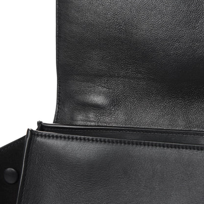 Celine Crocodile Embossed Calfskin Suede Medium Trapeze Black 13 of 16