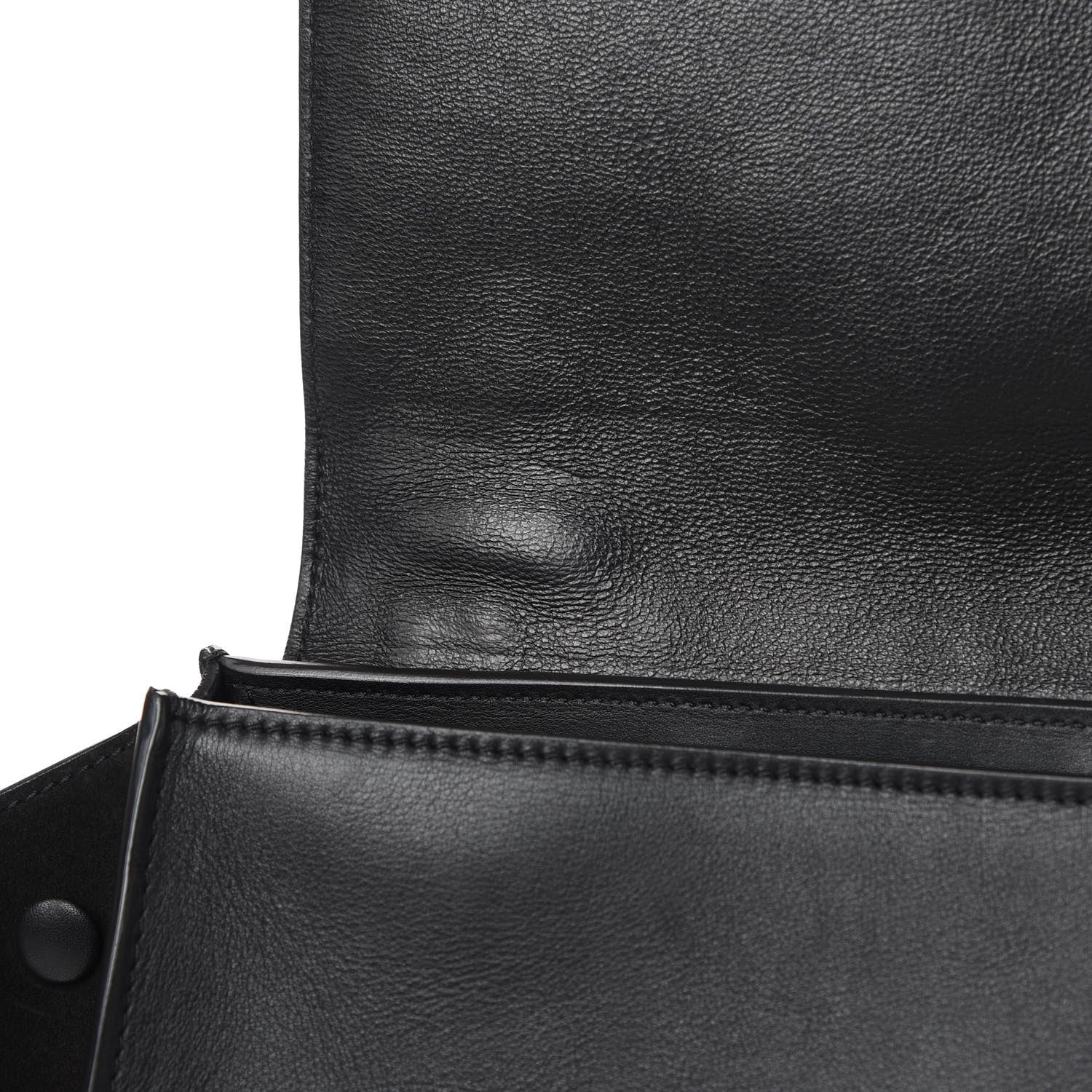Celine Crocodile Embossed Calfskin Suede Medium Trapeze Black 13 of 19