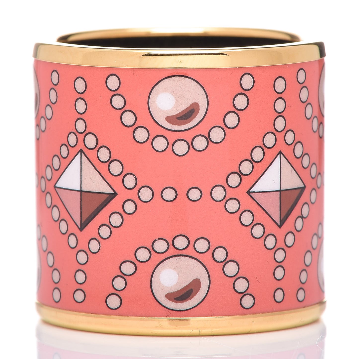Enamel Printed Gold Plated Collier de Chiens Scarf Ring