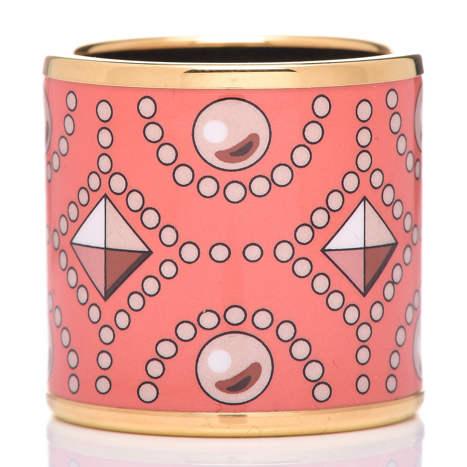 Hermes Enamel Printed Gold Plated Collier de Chiens Scarf Ring 3 of 6