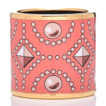 Hermes Enamel Printed Gold Plated Collier de Chiens Scarf Ring 3 of 6