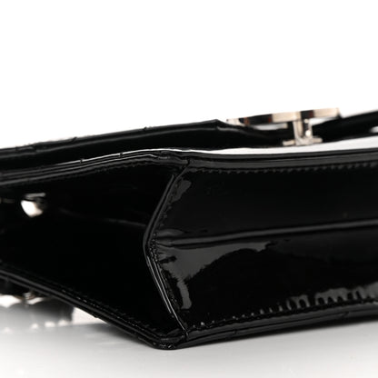 Chanel Patent Quilted Chevron Cutaway Flap Bag Black 8 of 14