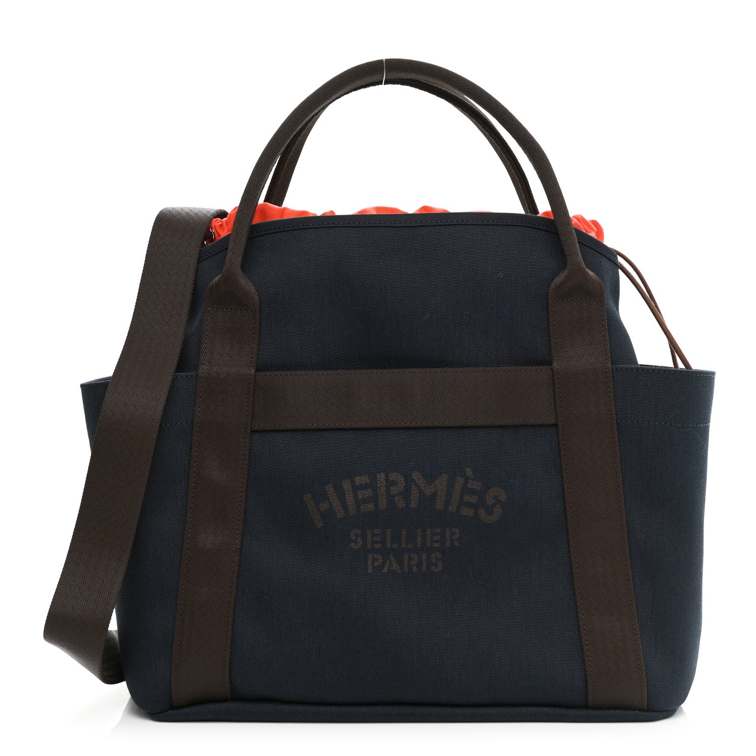 Hermes Canvas The Grooming Bag Bleu Navy Feu 1 of 12