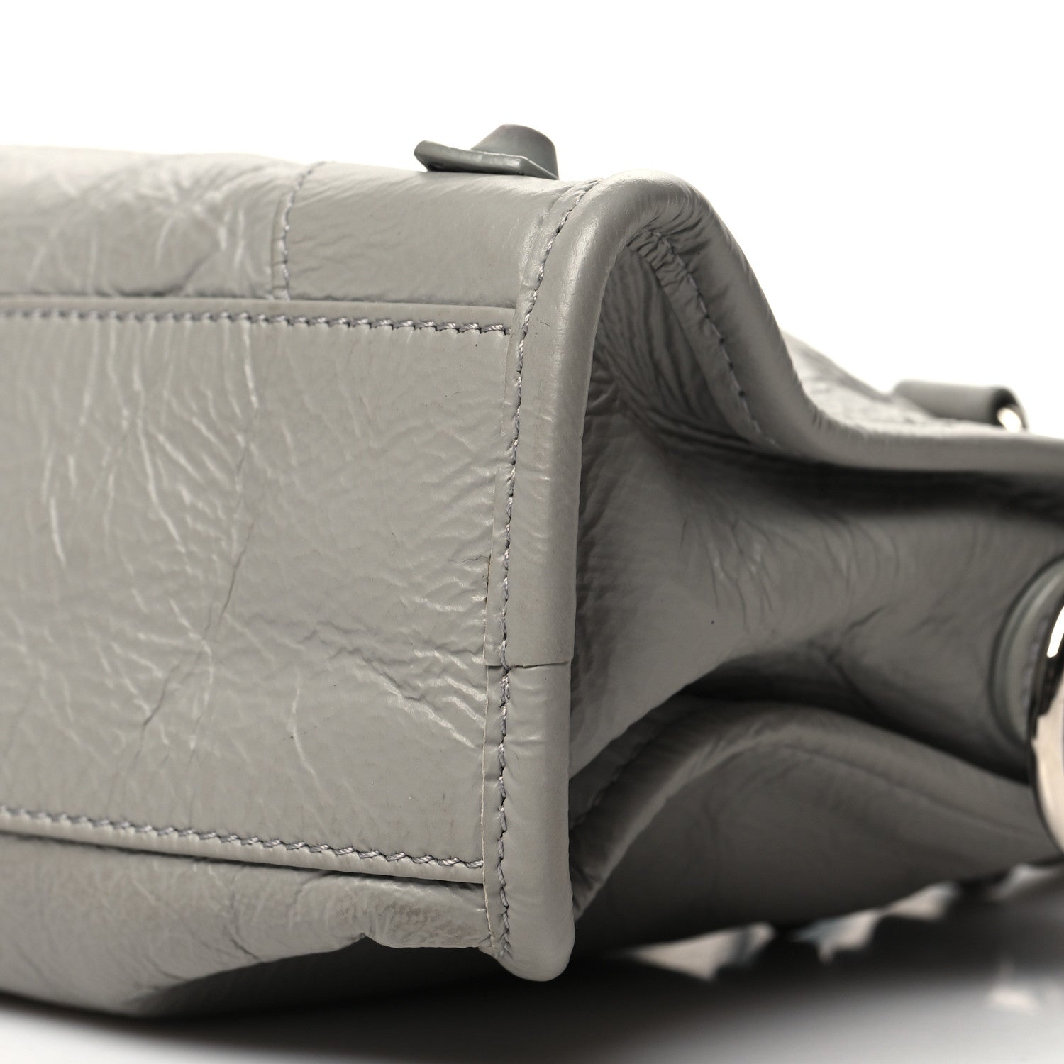 Balenciaga Matte Goatskin Rubber Covered Classic Hardware Mini City Gris Glace 11 of 14