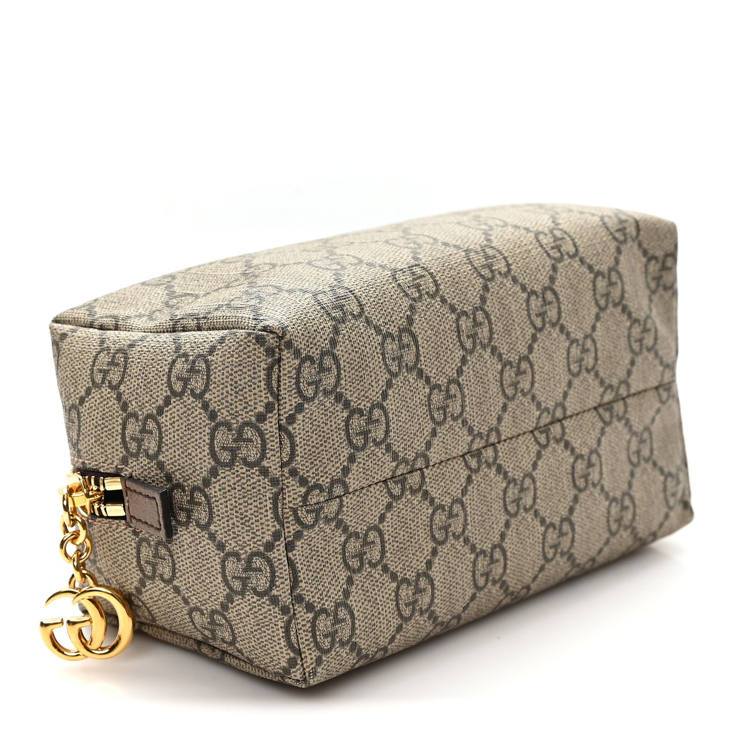 Soft GG Supreme Monogram Calfskin Medium Ophidia Cosmetic Case Beige Ebony New Acero