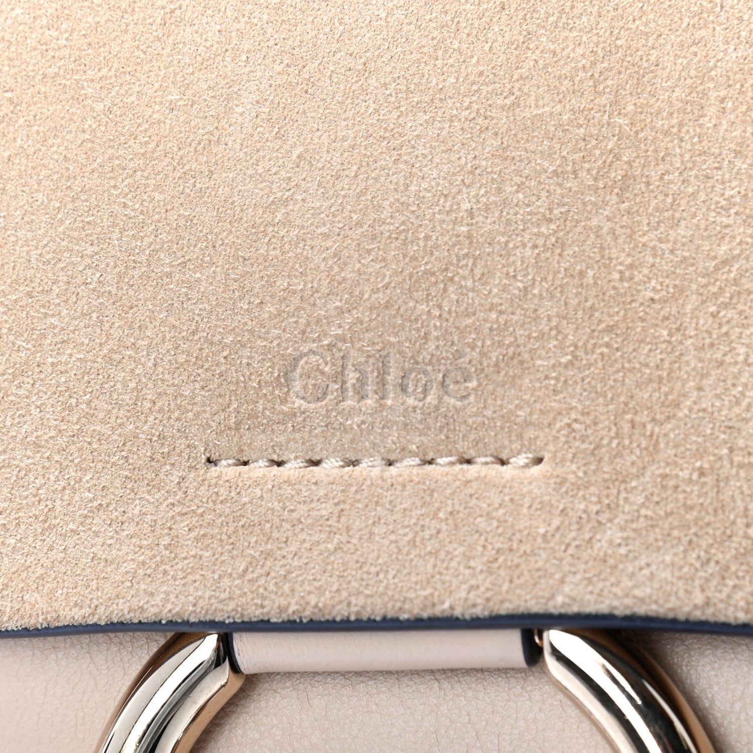 Chloe Calfskin Suede Medium Faye Shoulder Bag Motty Grey 8 of 11