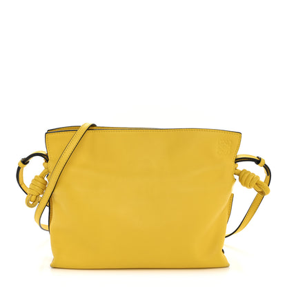 Loewe Calfskin Mini Flamenco Knot Clutch Mustard 1 of 12