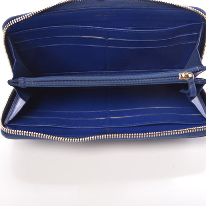 Chanel Lambskin Quilted Large Gusset Zip Around Wallet Blue 5 of 18