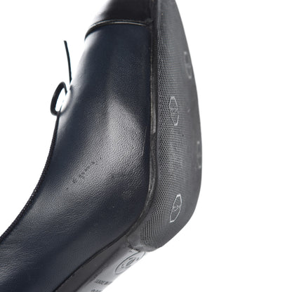 Chanel Lambskin Cap Toe CC Pumps 38.5 Marine Fonce Black 10 of 12