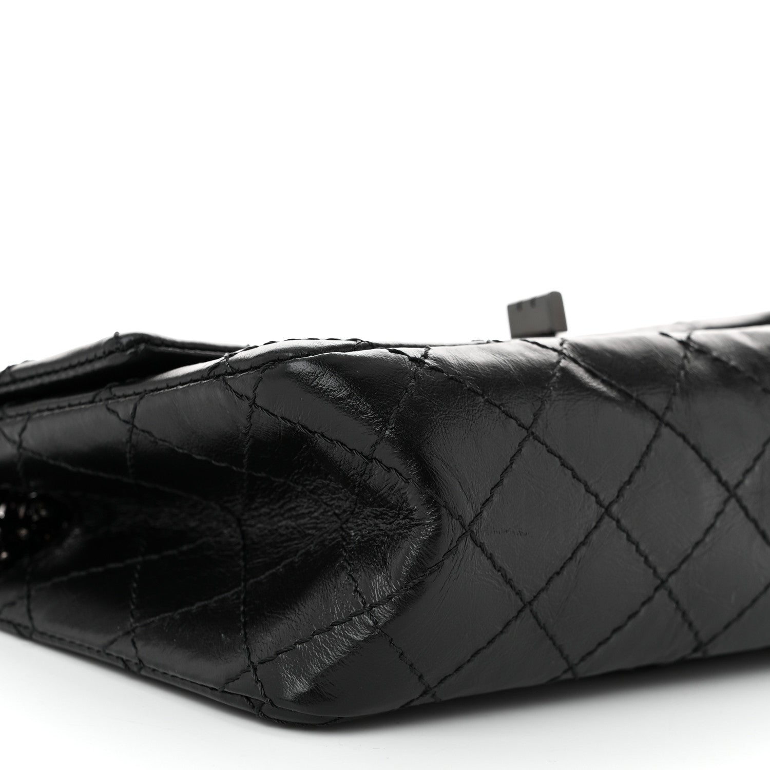 Chanel Aged Calfskin Quilted 2.55 Reissue Mini Flap So Black 8 of 10