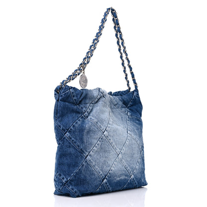Chanel Denim Quilted Small Chanel 22 Blue 4 of 10