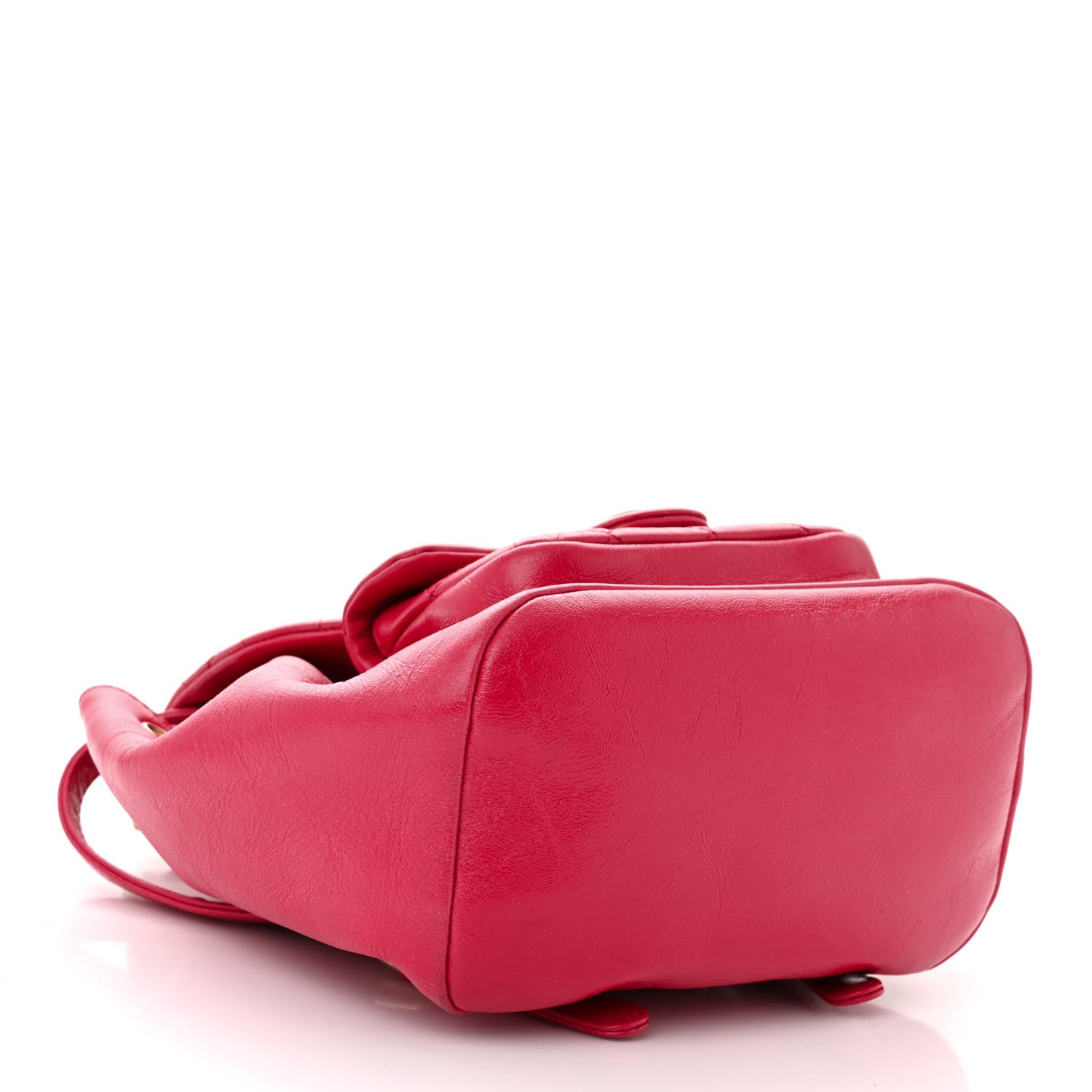 Chanel Glazed Aged Calfskin Quilted Small Duma Drawstring Backpack Red 4 of 10